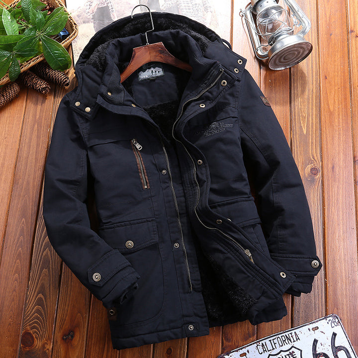 Herren Wetterfeste Fleecejacke mit abnehmbarer Kapuze Echo Archiv