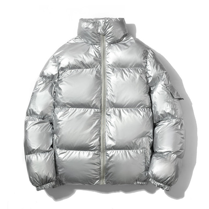 Herren nan glänzende Oversize Daunenoptik Steppjacke mit hohem Stehkragen und elastischen Bündchen Echo Archiv