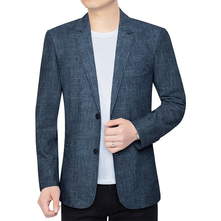 Herren Unstrukturiertes Slim-Fit Sakko mit leichtem Stretch und halber Innenfütterung – Tianoro