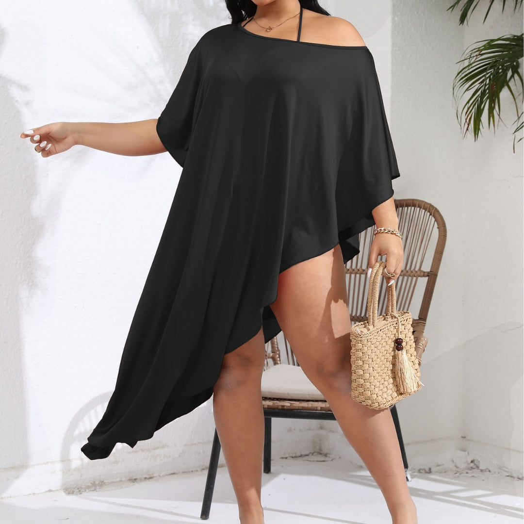 Damen luftiger Strandüberwurf mit elegantem asymmetrischen Schnitt Echo Archiv