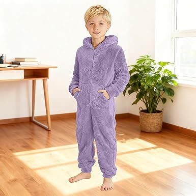 Unisex Kuscheliger Fleece-Overall mit Kapuze Echoarchiv