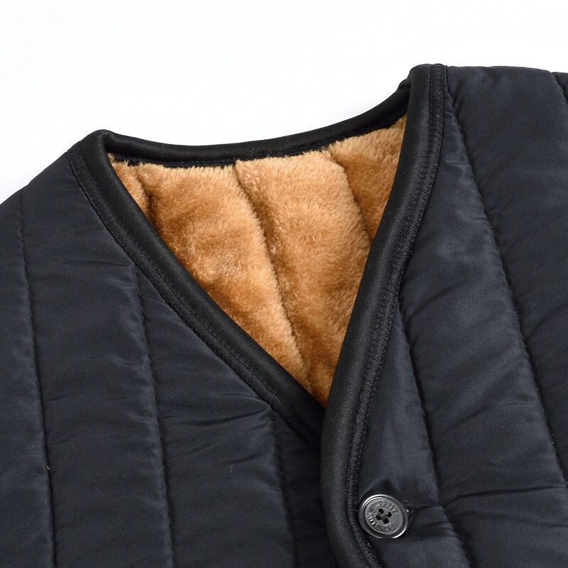 Herren Steppweste mit kuscheliger Teddyfleece‑Innenseite, knöpfbare Front und aufgesetzten Taschen – Marzano
