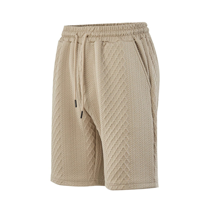 Herren nan strukturierte Lounge-Shorts mit Elastikbund Tunnelzug und seitlichen Eingrifftaschen Echo Archiv