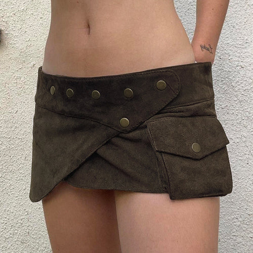 Damen modischer Kurzrock mit funktionalen Taschen und Knopfdetails Echo Archiv