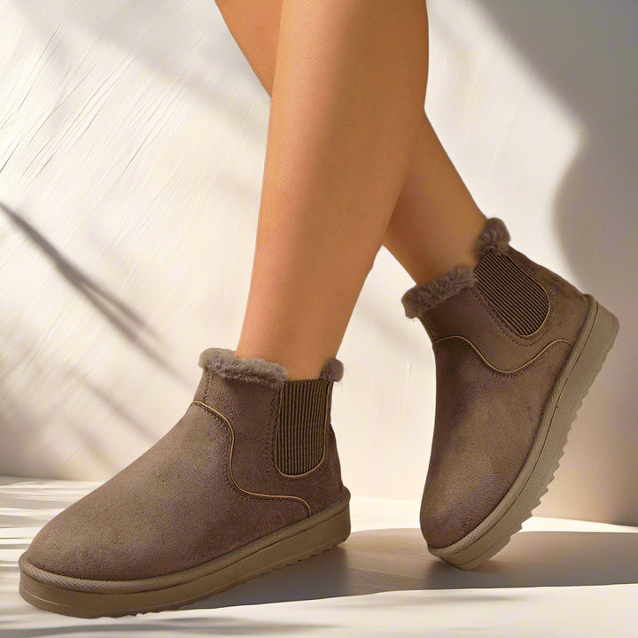 Damen Gefütterte Kurzschaft-Boots mit elastischem Einsatz und seitlichem Reißverschluss – Varelle