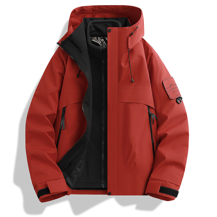 Herren modulare wasserdichte Outdoorjacke mit abnehmbarer Fleece-Innenjacke und verstellbarer Kapuze Echo Archiv