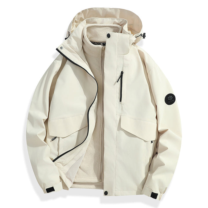 Herren Leichte Softshell-Regenjacke mit herausnehmbarem Fleecefutter, versiegelten Nähten und Multifunktions‑Taschen Echo Archiv