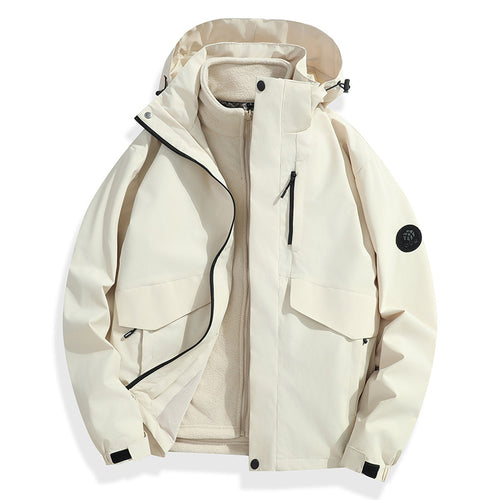 Herren Leichte Softshell-Regenjacke mit herausnehmbarem Fleecefutter, versiegelten Nähten und Multifunktions‑Taschen Echo Archiv