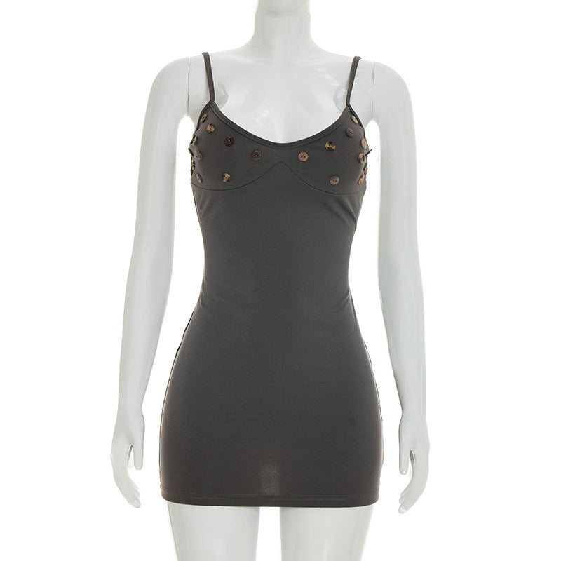 Damen Minikleid mit innovativen Knopfakzenten und figurbetonter Silhouette Echo Archiv