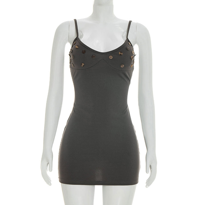 Damen Minikleid mit innovativen Knopfakzenten und figurbetonter Silhouette Echo Archiv