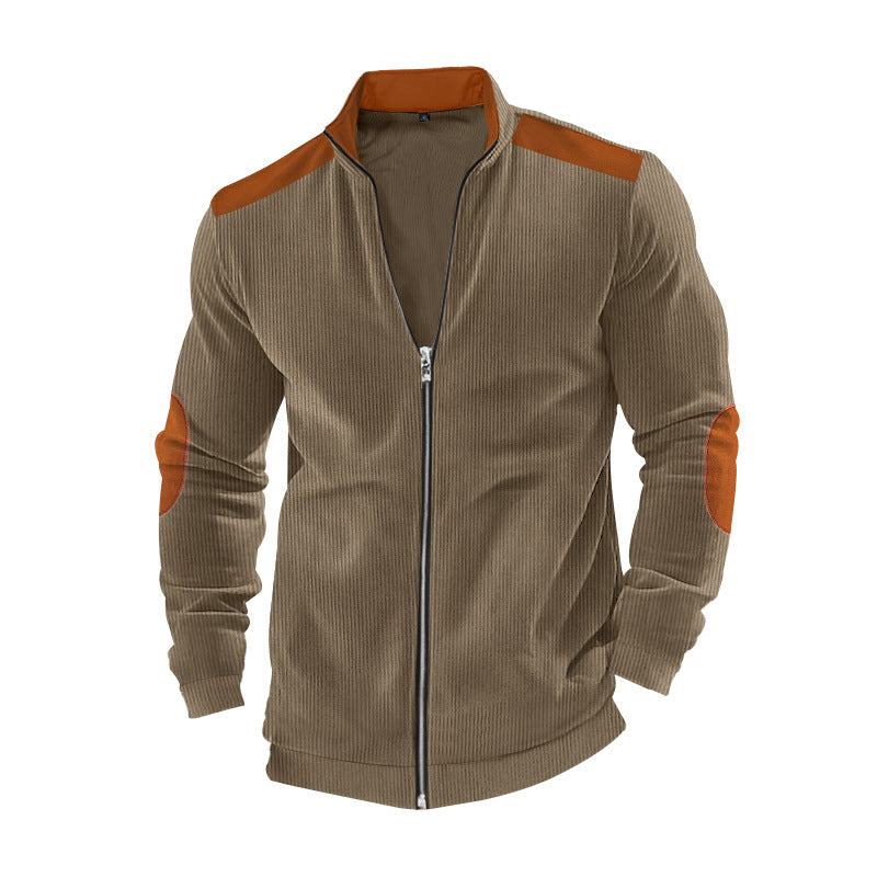 Herren sportliche Sweatjacke mit kontrastierenden Schultereinsätzen Echoarchiv