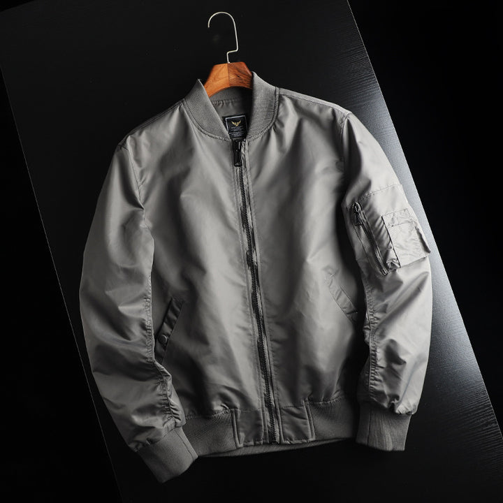 Herren nan windabweisende Nylon-Bomberjacke im MA-1 Stil mit Ärmeltasche und gerippten Bündchen Echo Archiv