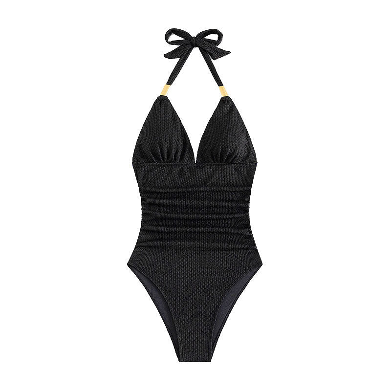 Damen Eleganter V-Ausschnitt Einteiler Badeanzug Echo Archiv