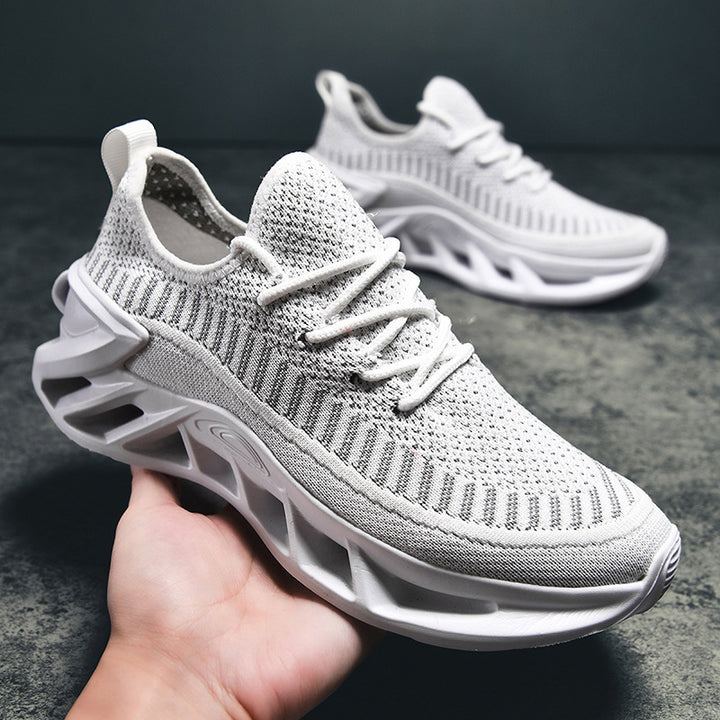 Unisex atmungsaktive Strick‑Runner mit skulpturierter Hohlkammer‑Plattform und flexibler Trail‑Laufsohle – Tavélo