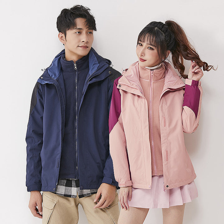 Damen zweilagige Outdoorjacke mit herausnehmbarer Fleece-Innenjacke und winddichter Membran Echoarchiv