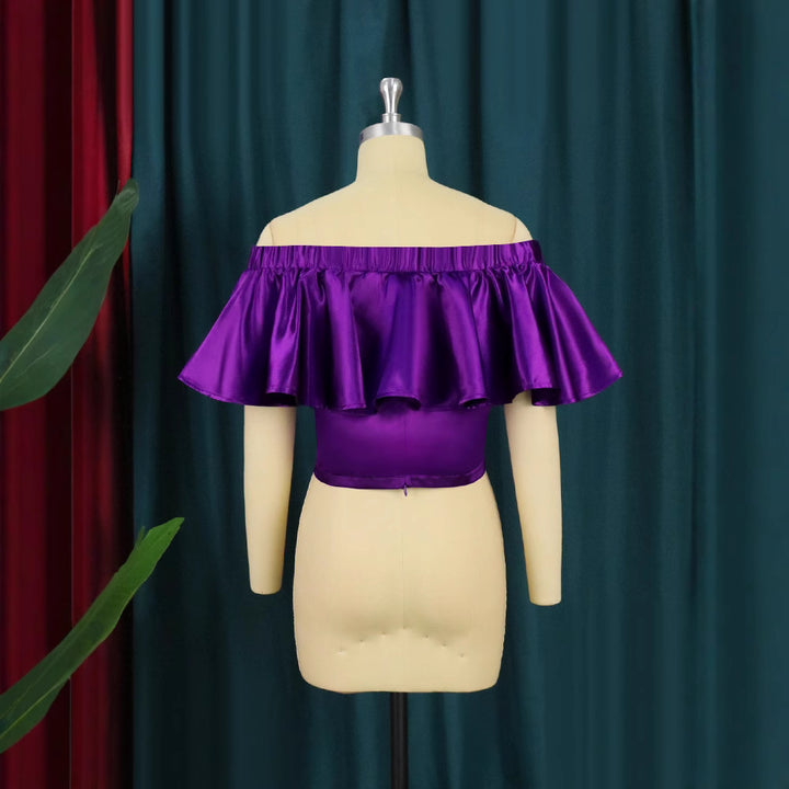 Damen Off-Shoulder Top mit voluminösem Rüschenkragen Echo Archiv