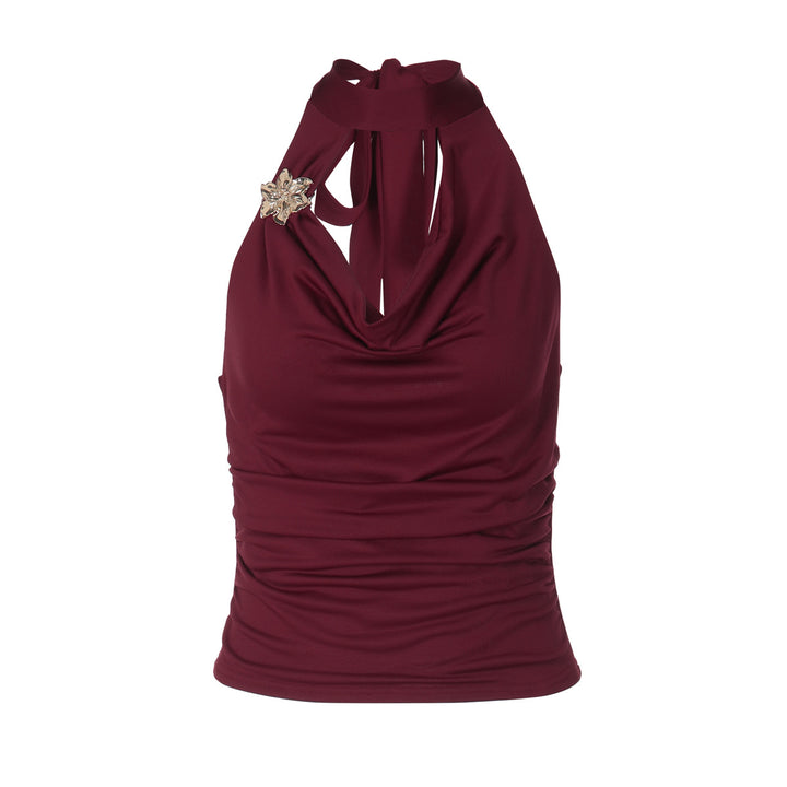 Damen Elegantes Haltertop mit geschmeidigem Sitz und funkelndem Schmuckdetail Echo Archiv