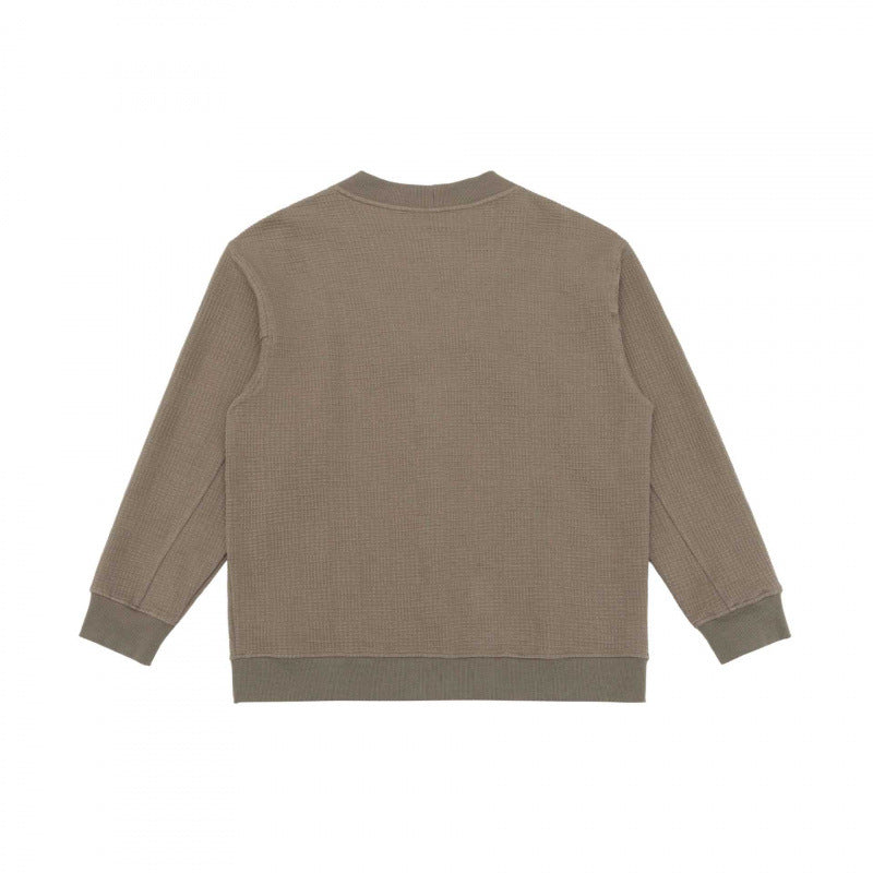 Unisex Oversize Waffelstrick-Cardigan mit V-Ausschnitt, Knopfleiste und aufgesetzten Taschen Echo Archiv