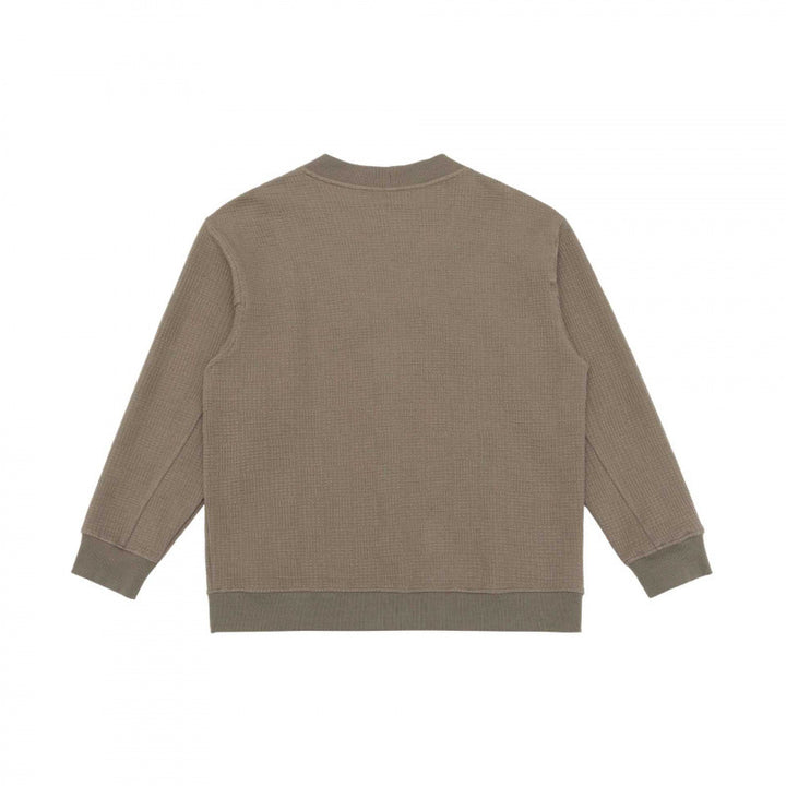 Unisex Oversize Waffelstrick-Cardigan mit V-Ausschnitt, Knopfleiste und aufgesetzten Taschen Echo Archiv
