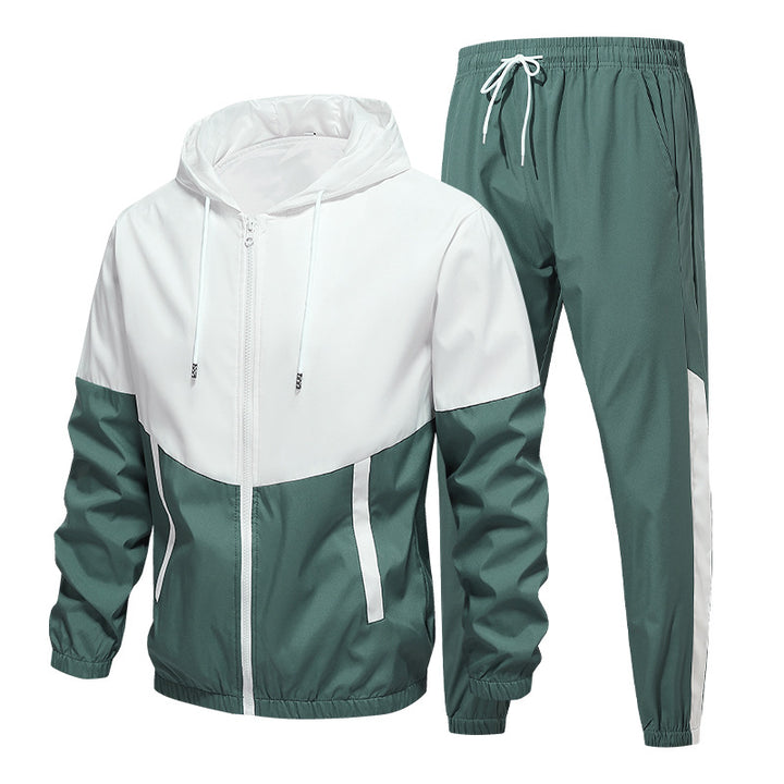 Herren Zweiteiliges Trainingsset mit Kapuzen-Windbreaker und tapered Jogginghose Echo Archiv