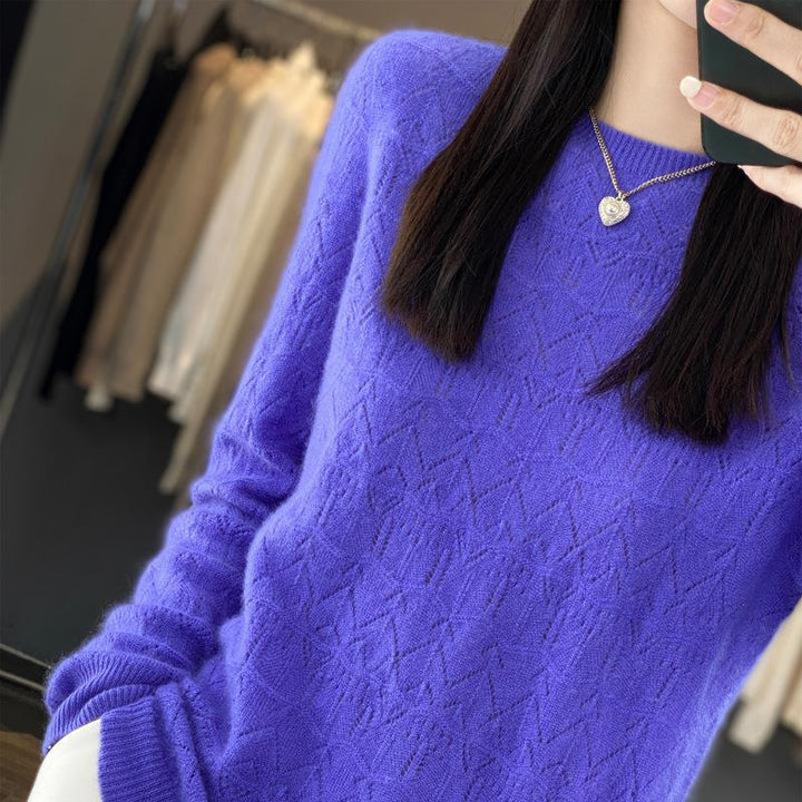 Damen Kuscheliger Feinstrickpullover mit Ajour-Diamantmuster und weiter Passform Echoarchiv