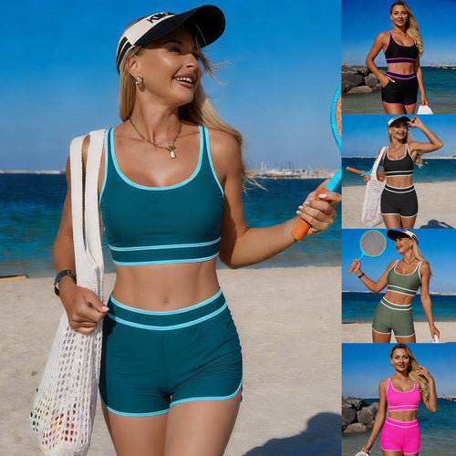 Damen Sport-Bikini-Set mit verstellbaren Trägern und Hochbund Echo Archiv