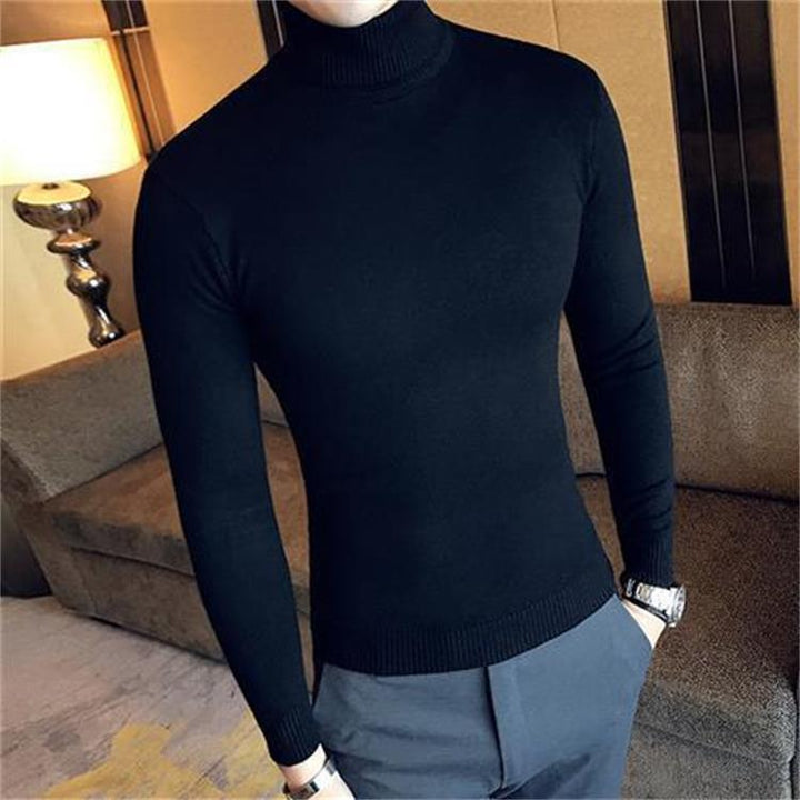 Herren Elegante Rollkragenpullover aus hochwertigem Baumwollmix Echoarchiv