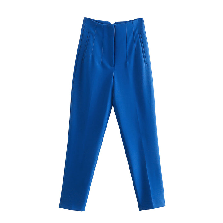 Damen Hochtaillierte tapered Anzughose mit Bügelfalte und Paspeltaschen Echo Archiv