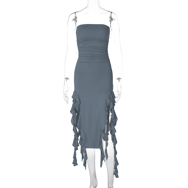 Damen Wickelkleid mit Rüschen und figurformendem Schnitt Echo Archiv