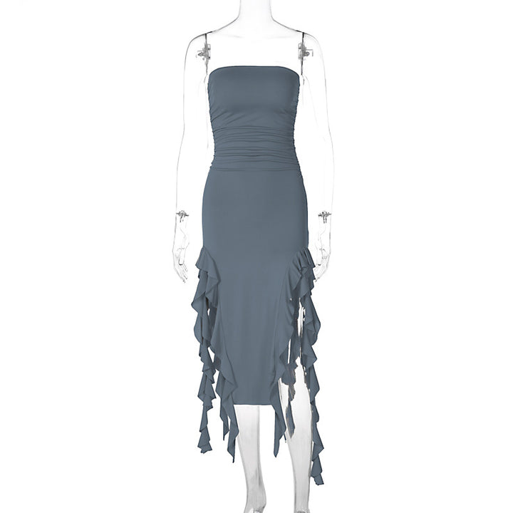 Damen Wickelkleid mit Rüschen und figurformendem Schnitt Echo Archiv