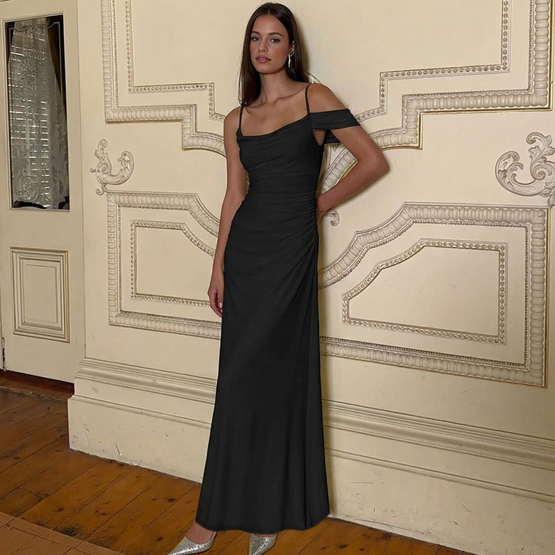 Damen Elegantes bodenlanges Kleid mit einzigartiger Drapierung Echo Archiv