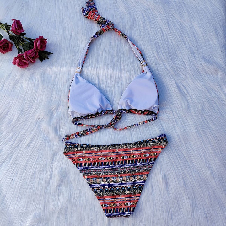 Damen Triangel-Bikini mit verspieltem Ethno-Muster Echo Archiv