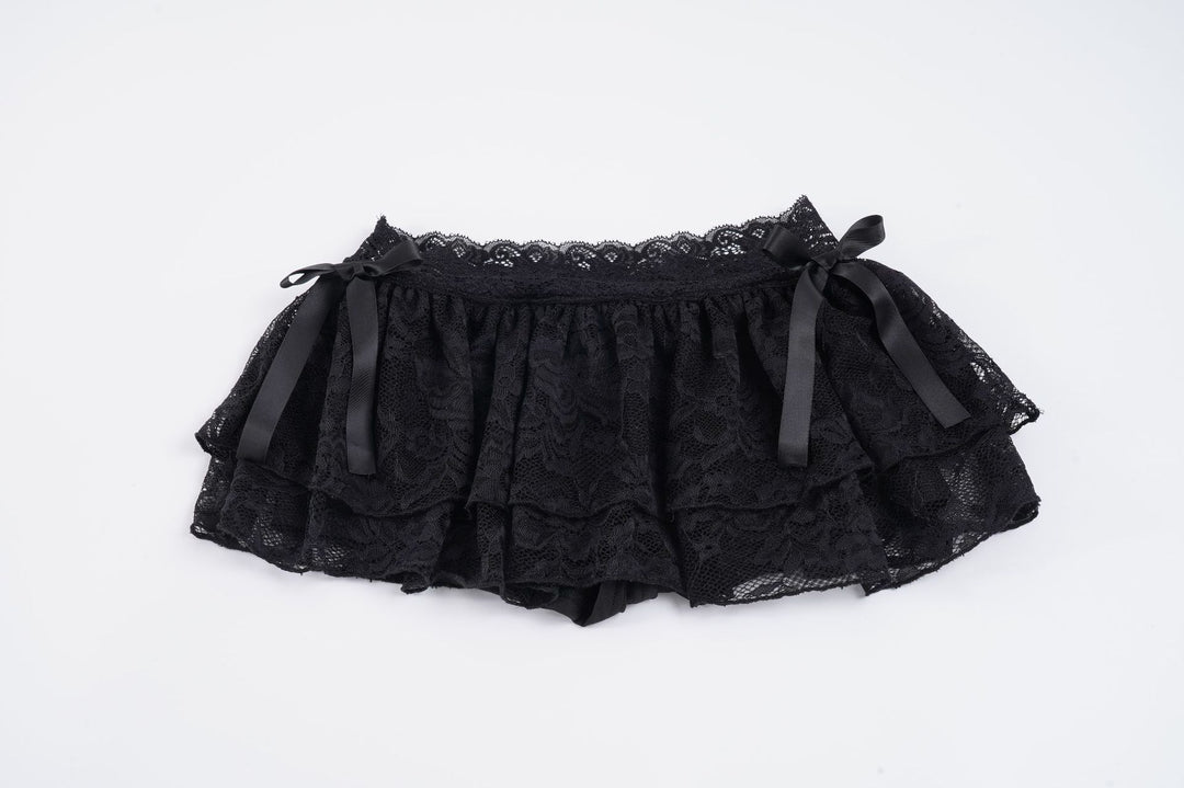 Damen verspielte Spitzen-Shorts mit Rüschendetails Echo Archiv