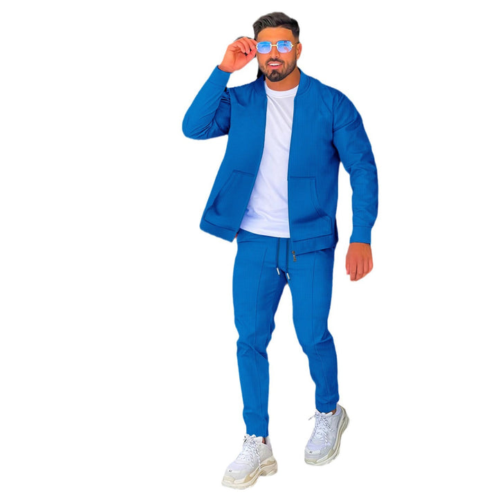 Herren modisches Athleisure Set mit strukturiertem Design und elastischem Bund Echoarchiv