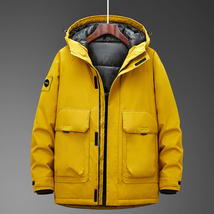 Herren Technischer Parka mit wasserdichter Softshell-Außenhülle und gesteppter Thermoisolierung Echoarchiv