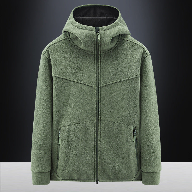 Herren Fleecejacke mit praktischen Taschen und verstellbarer Kapuze Echoarchiv