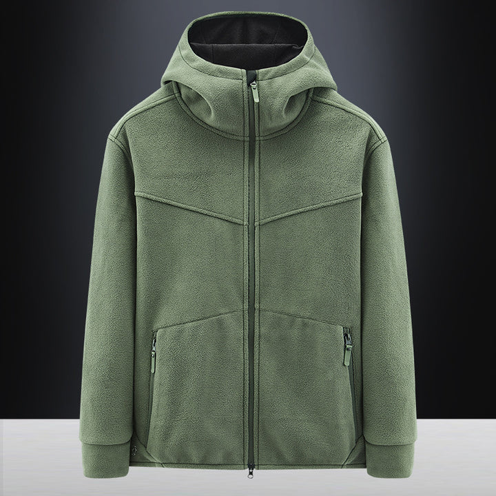 Herren Fleecejacke mit praktischen Taschen und verstellbarer Kapuze Echoarchiv