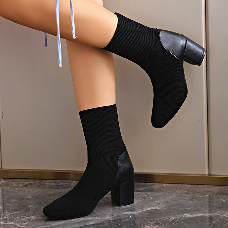 Damen Modische Stiefeletten aus Strick Echo Archiv