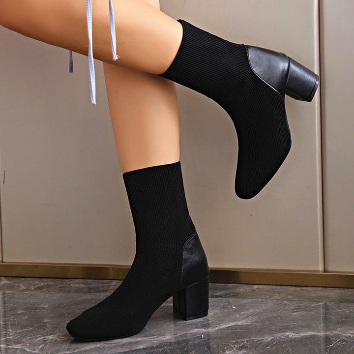 Damen Modische Stiefeletten aus Strick Echo Archiv