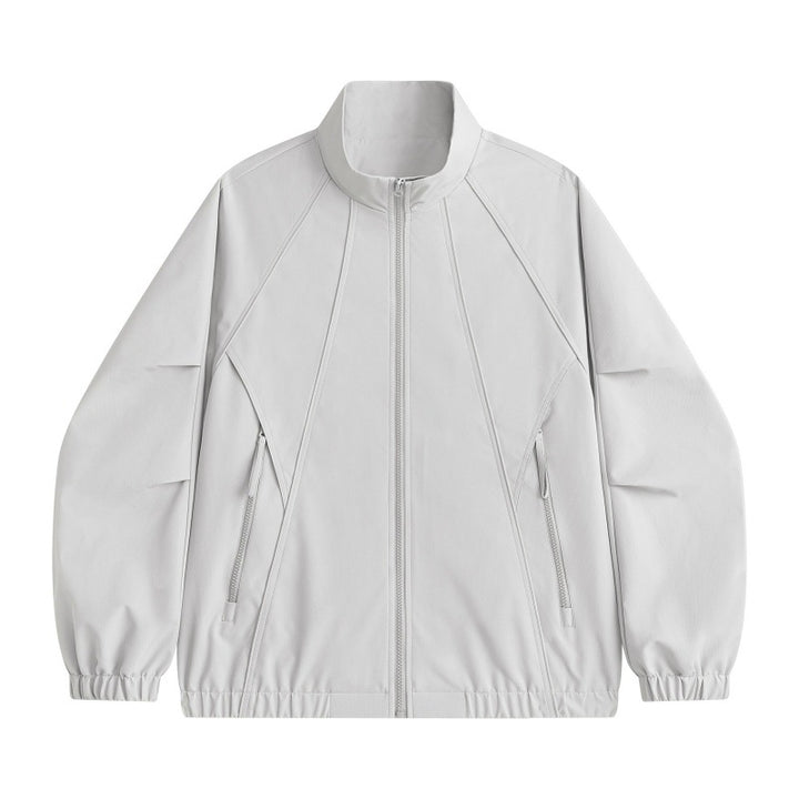 Herren Technische Oversize-Softshell-Trainingsjacke mit Stehkragen, ergonomischen Teilungsnähten & wasserabweisender Beschichtung Echoarchiv