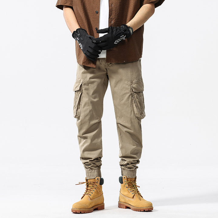 Herren Baumwoll‑Canvas Cargo‑Jogger mit elastischem Bund, Multifachtaschen und gerippten Knöchelabschlüssen Echo Archiv