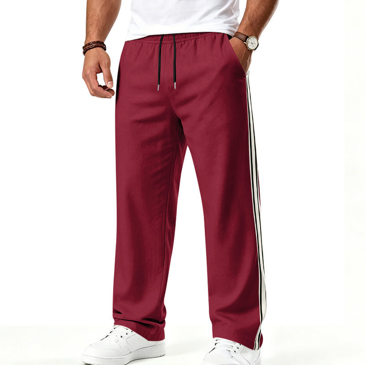 Herren Relaxte Trackhose mit seitlichem Doppelstreifen und elastischem Bund Echoarchiv