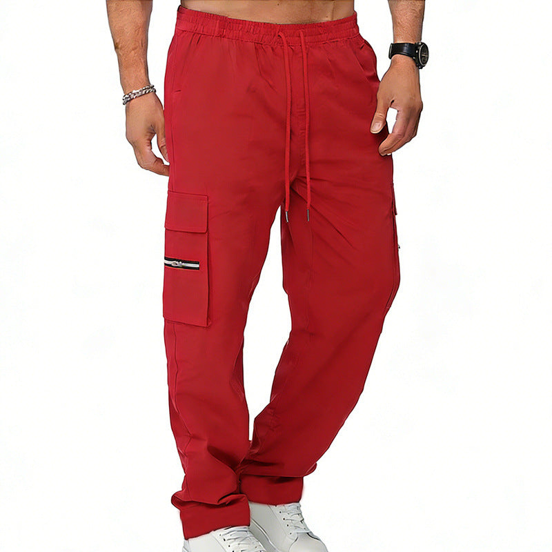 Herren Cargojogginghose mit elastischem Bund, Kordelzug und Reißverschlusstaschen – Bravaro