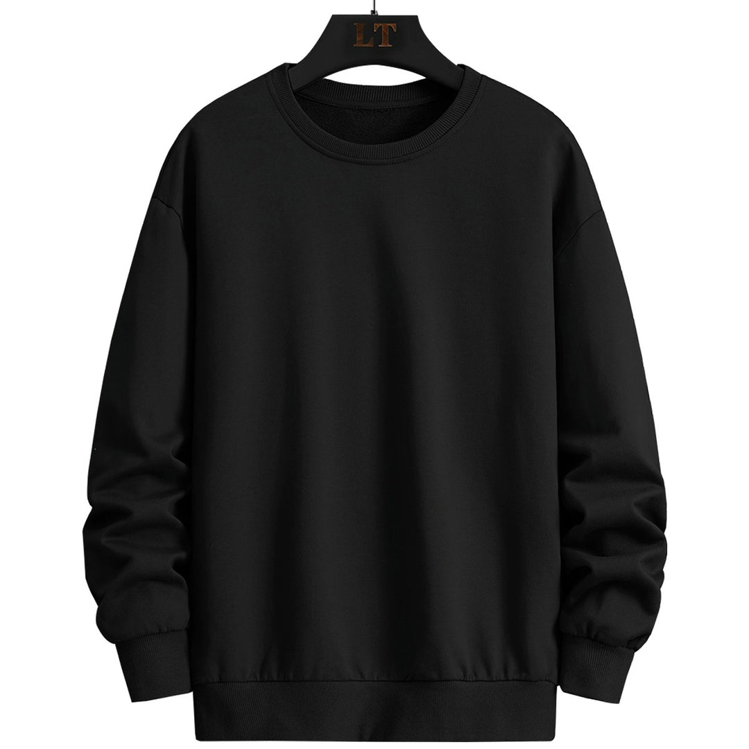 Herren Schlichtes Oversize Rundhals‑Sweatshirt aus schwerer Baumwollmischung mit gerippten Bündchen Echoarchiv