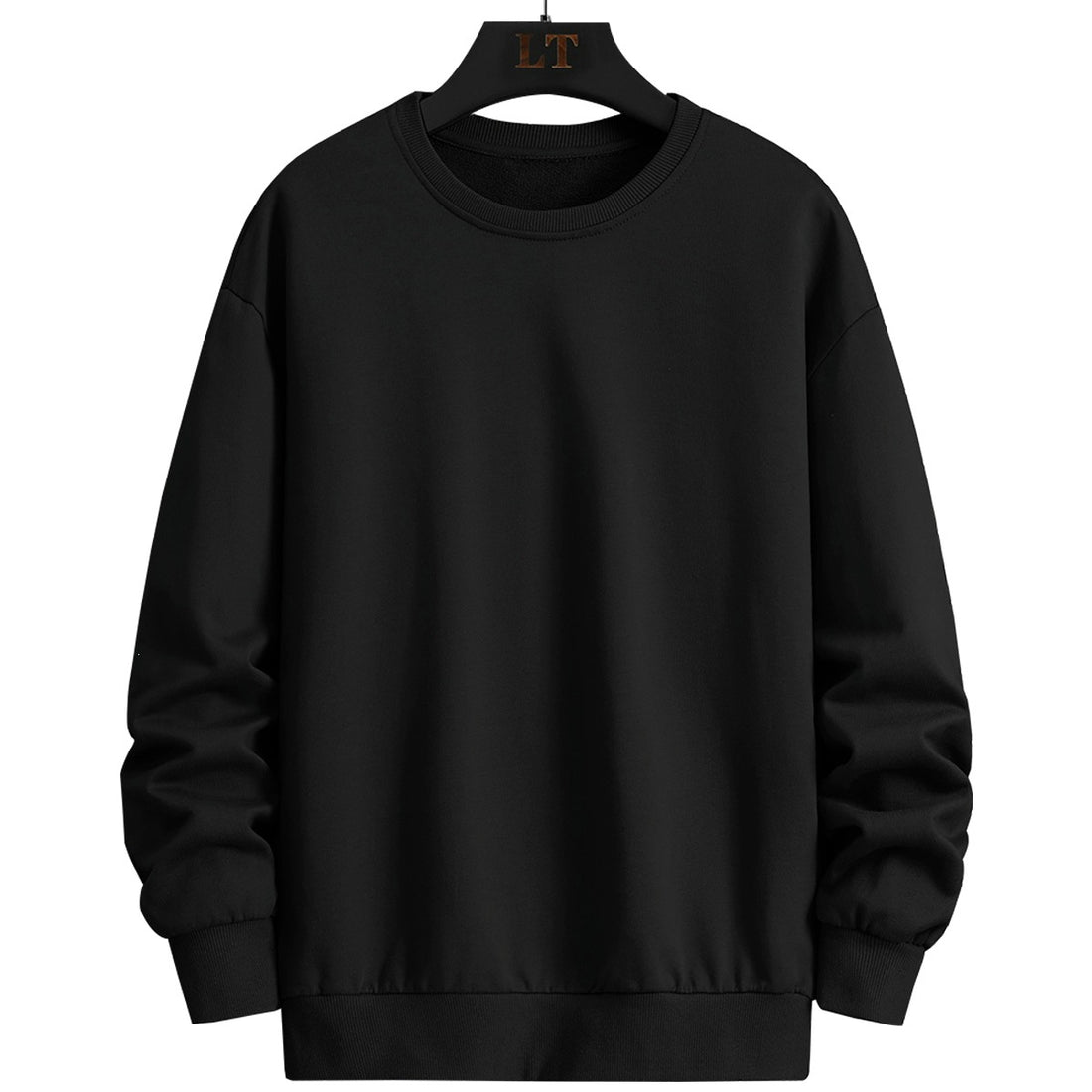 Herren Schlichtes Oversize Rundhals‑Sweatshirt aus schwerer Baumwollmischung mit gerippten Bündchen Echoarchiv