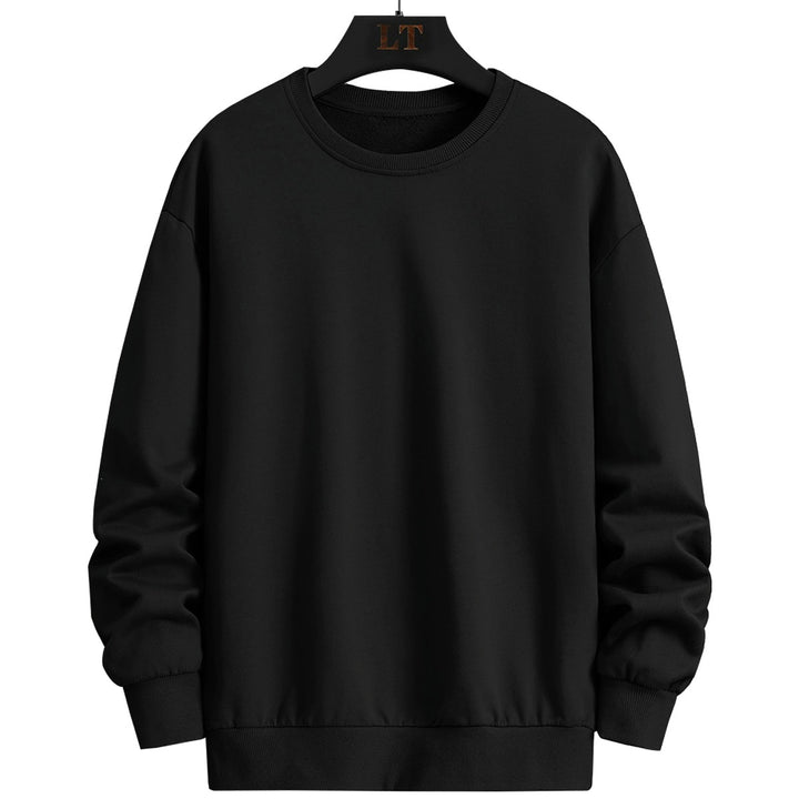 Herren Schlichtes Oversize Rundhals‑Sweatshirt aus schwerer Baumwollmischung mit gerippten Bündchen Echoarchiv