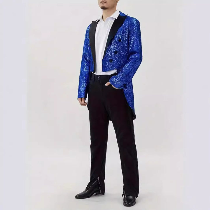 Herren festlicher Pailletten Blazer mit elegantem Revers Echoarchiv