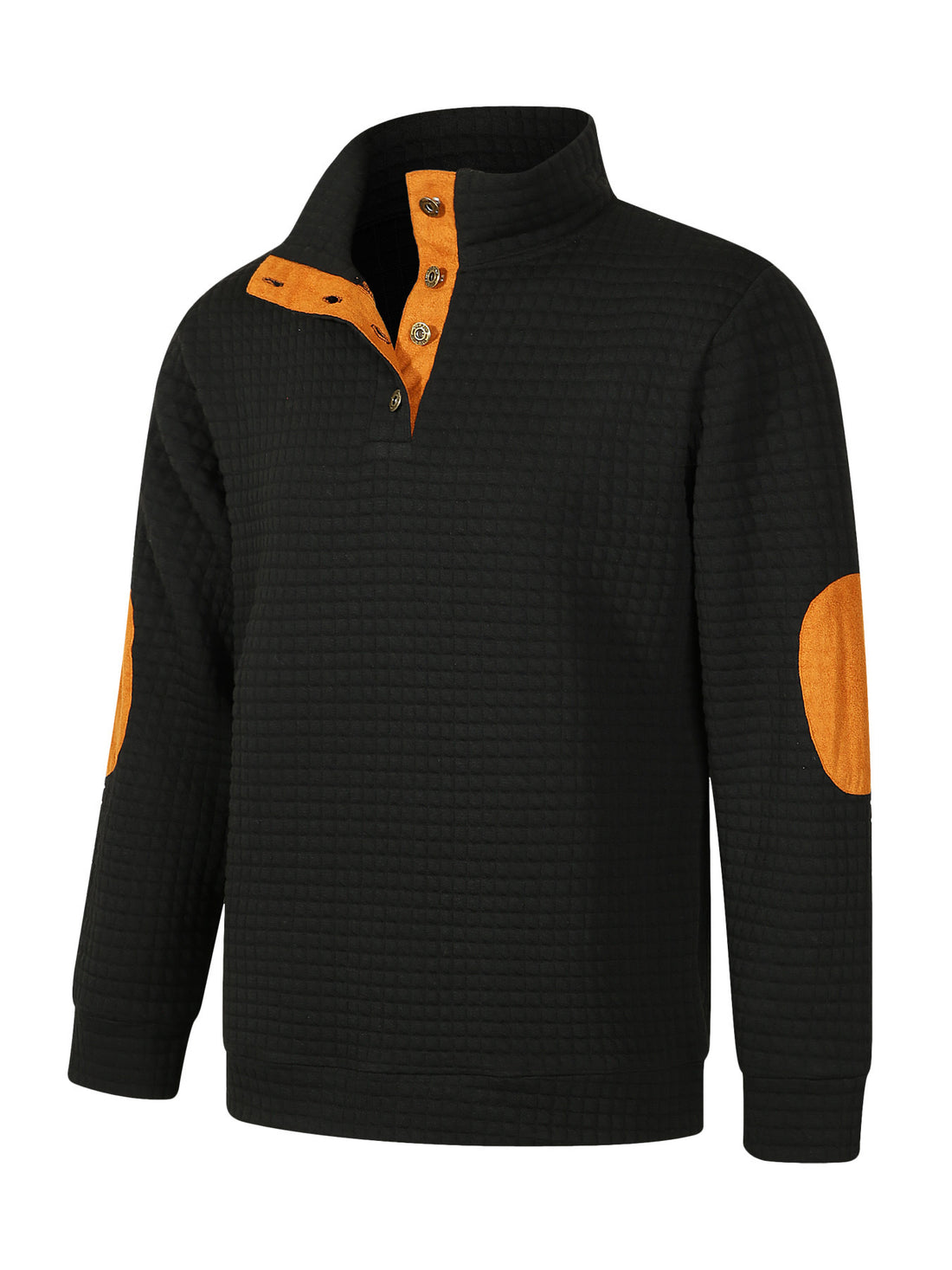 Herren Bequemer Sweatpullover mit Knopfleiste und Kontrastelementen – Marzano