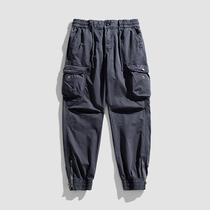 Herren Cargohose im Joggerstil mit elastischem Komfortbund, Multifunktionalen Klapp‑Utility‑Taschen und Knöchelreißverschluss Echo Archiv
