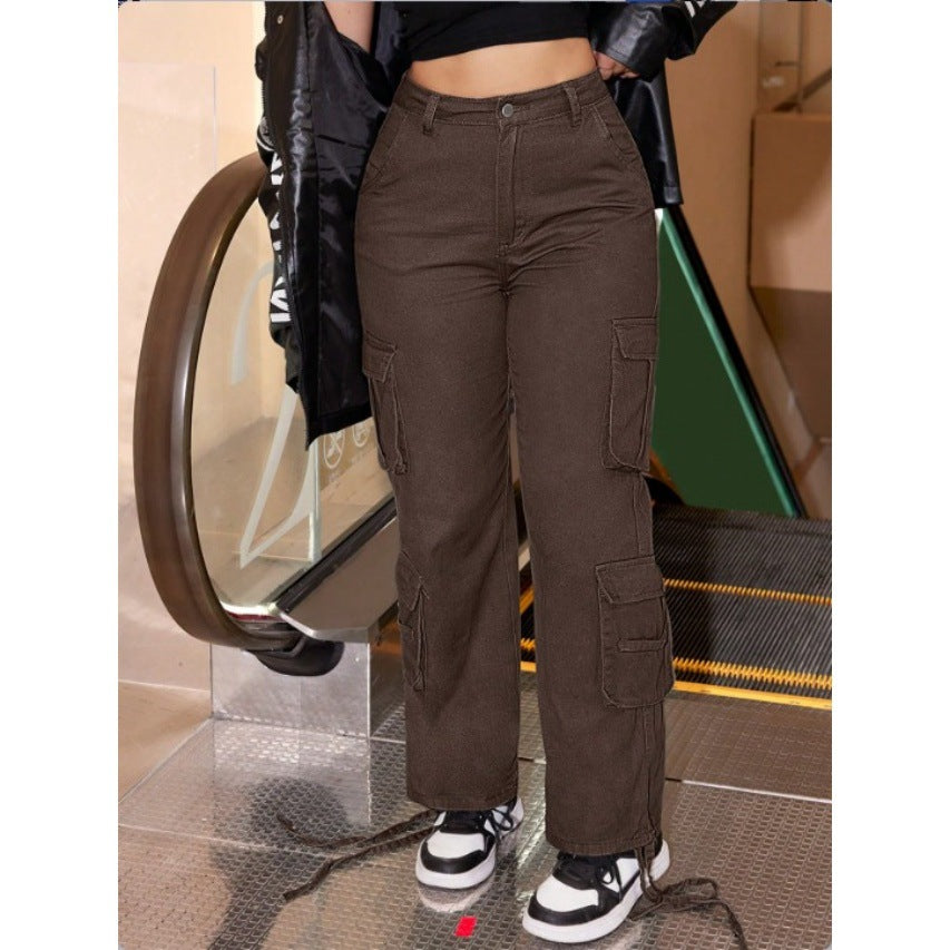 Damen Utility-Cargo-Chino mit Mehrfach-Pattentaschen und Kordelzugsaum Echo Archiv